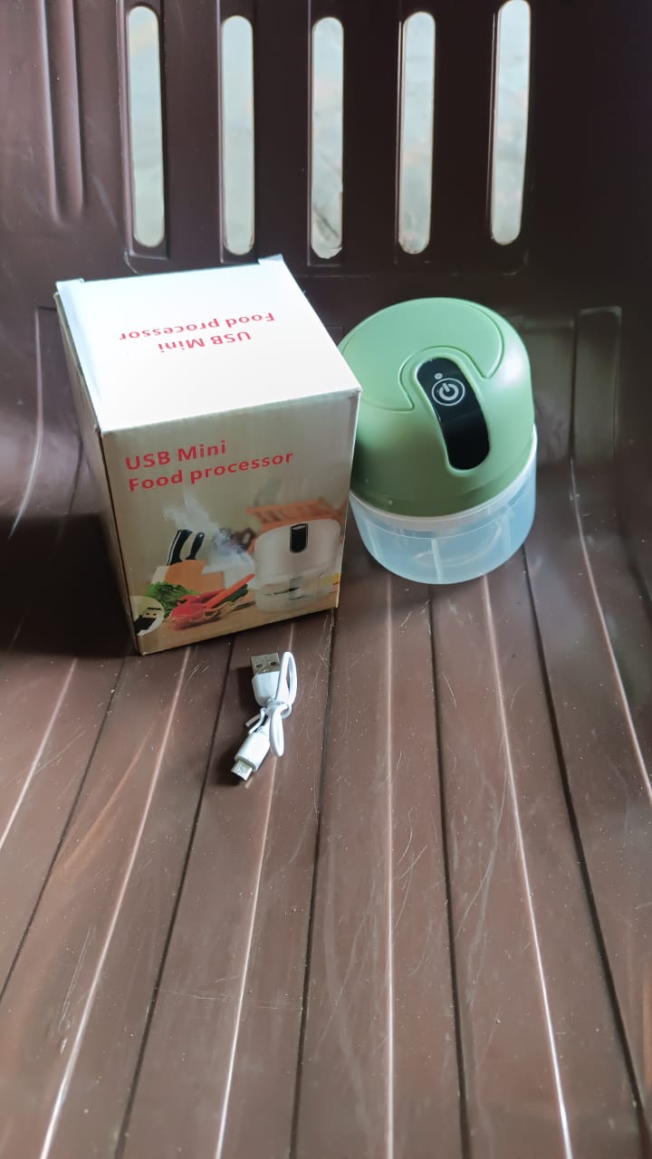 Wireless USB Rechargeable Mini Electric Garlic Machine / Chopper 3 Blades (300Ml)