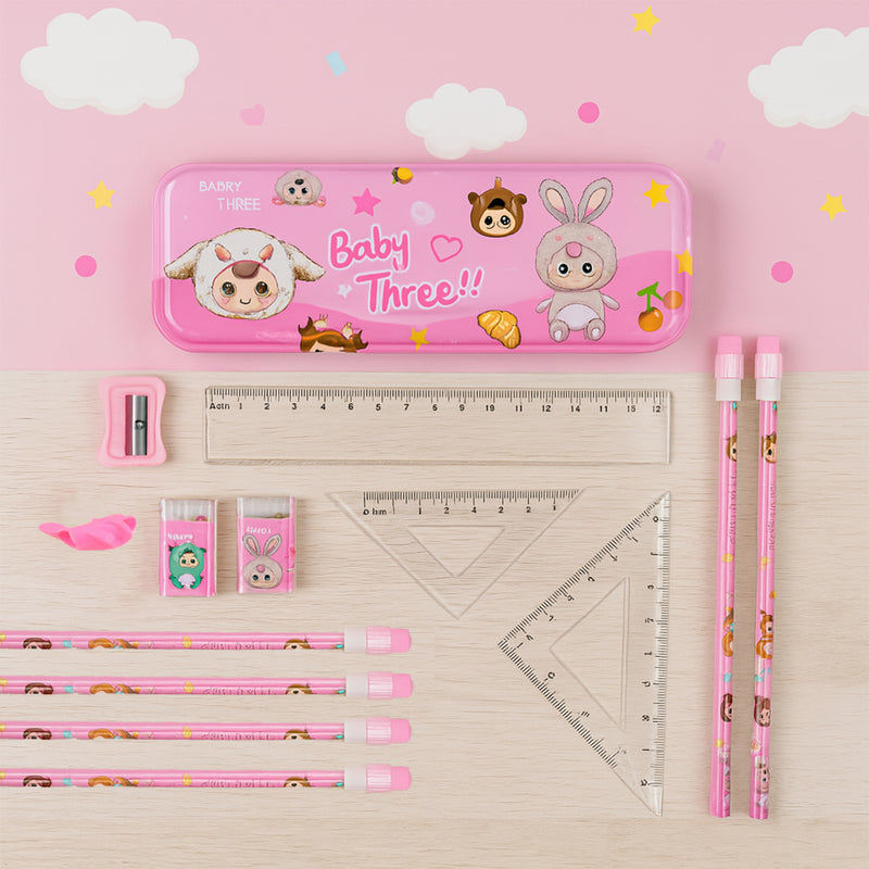 Cartoon Stationery Gift Set For Kids (14 Pc)