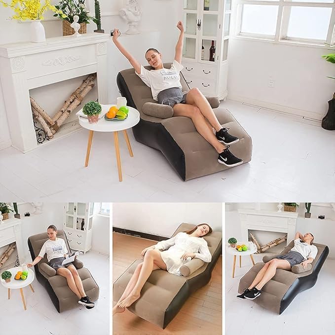 Trending Inflatable Air Sofa Chair with Electric air Pump | Foldable Lounge Chair with Armrests | Best Quality