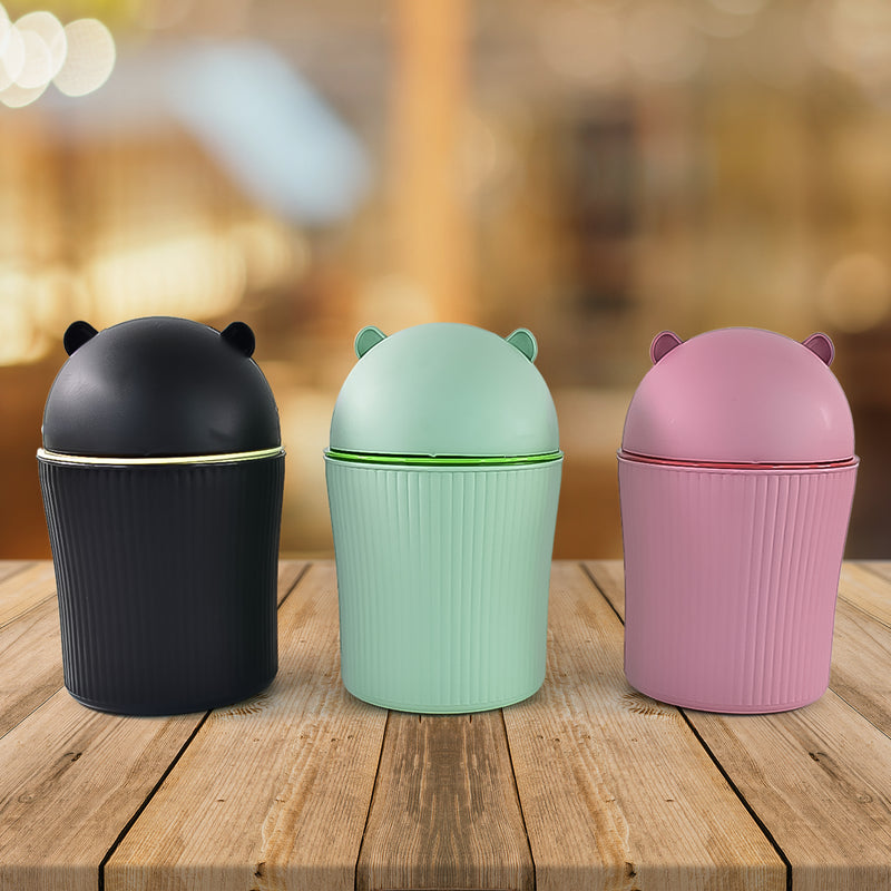 Mini Tabletop Dustbin (1 Pc/ 1200 ml/ Mix Colour)