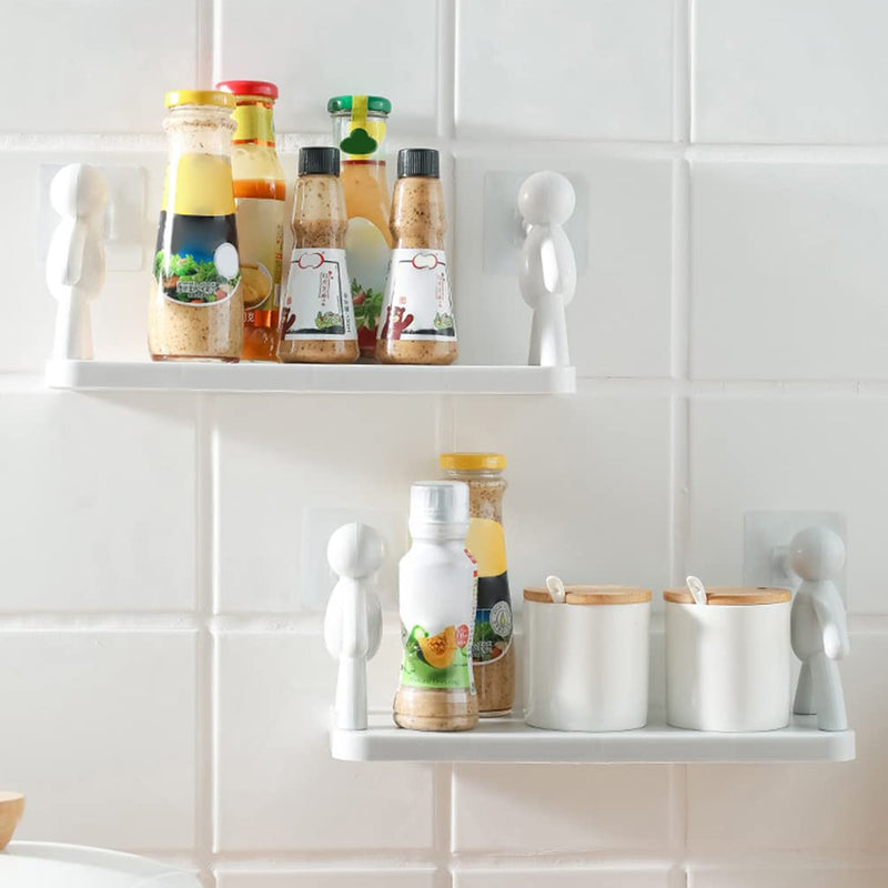 Self Adhesive Cute Wall Shelf / Wall Mounted Organizer - Human Figurine