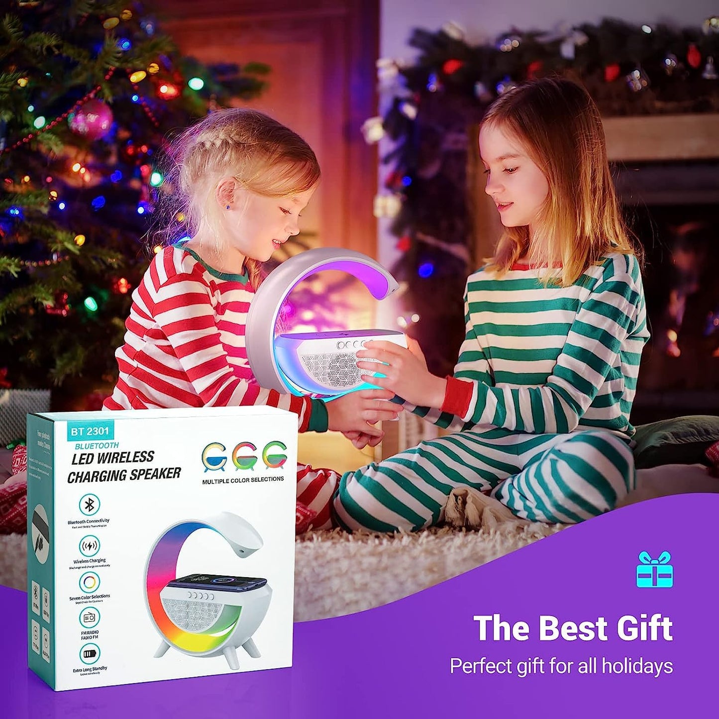 Multifunction LED Night Lamp With Bluetooth Speaker & Wireless Charging
