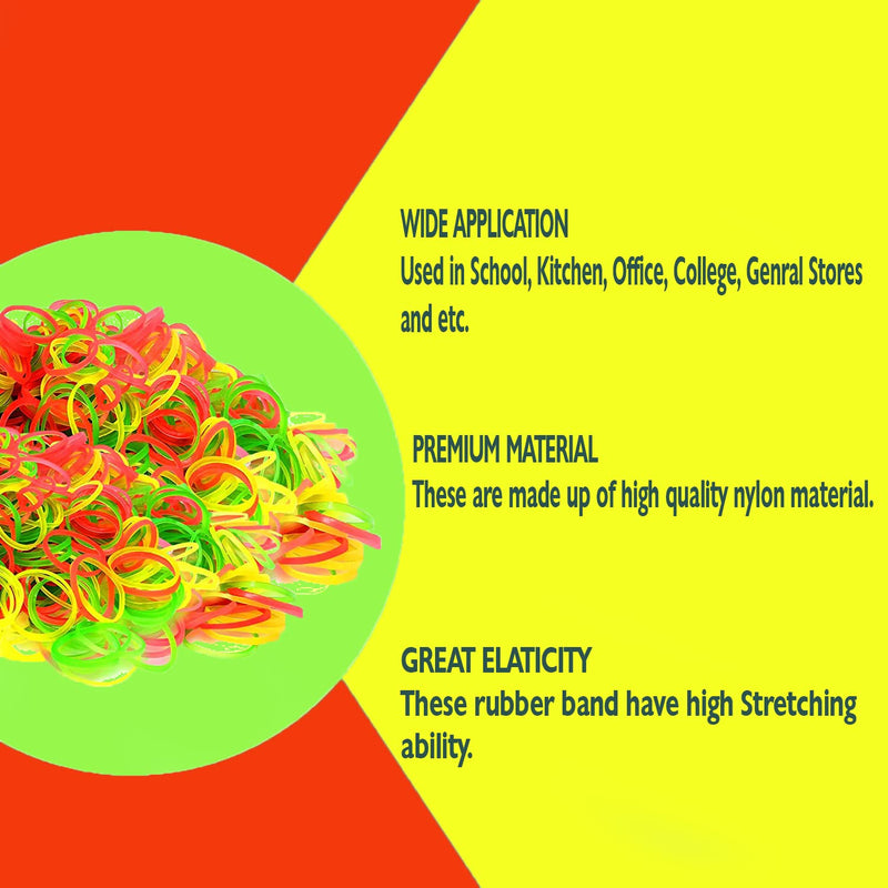Strong & Reusable Rubber Bands: Multicolor for Office, Home & School, Hair accessories