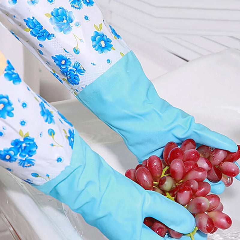 2-Pair Large Blue Multipurpose Gloves – Ideal for Washing, Gardening & Cleaning