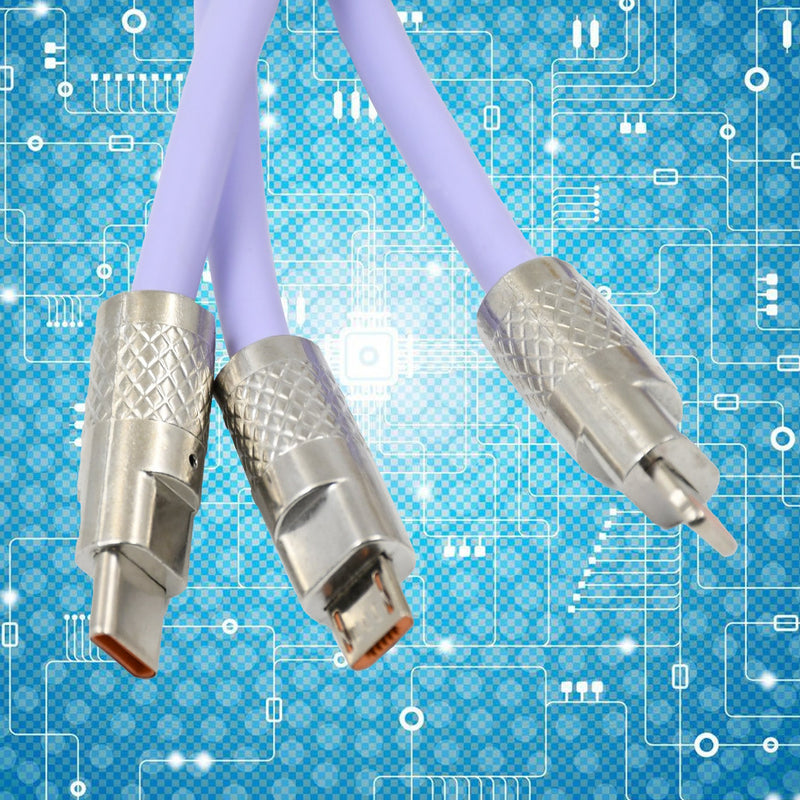 3 in 1 Multi Super Fast Charging Cable (1 Pc / 120 CM Long)