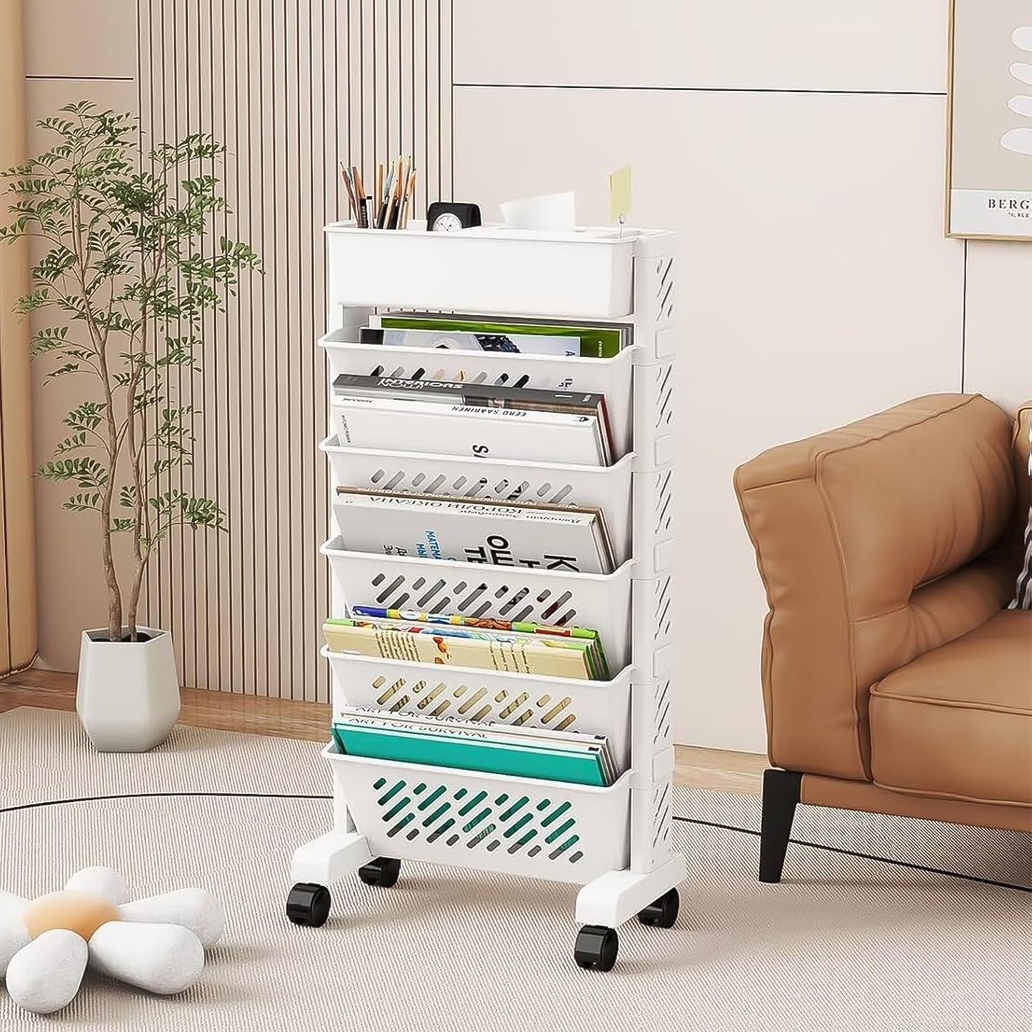 5-Tier organizer, Movable Plastic Shelf Rack