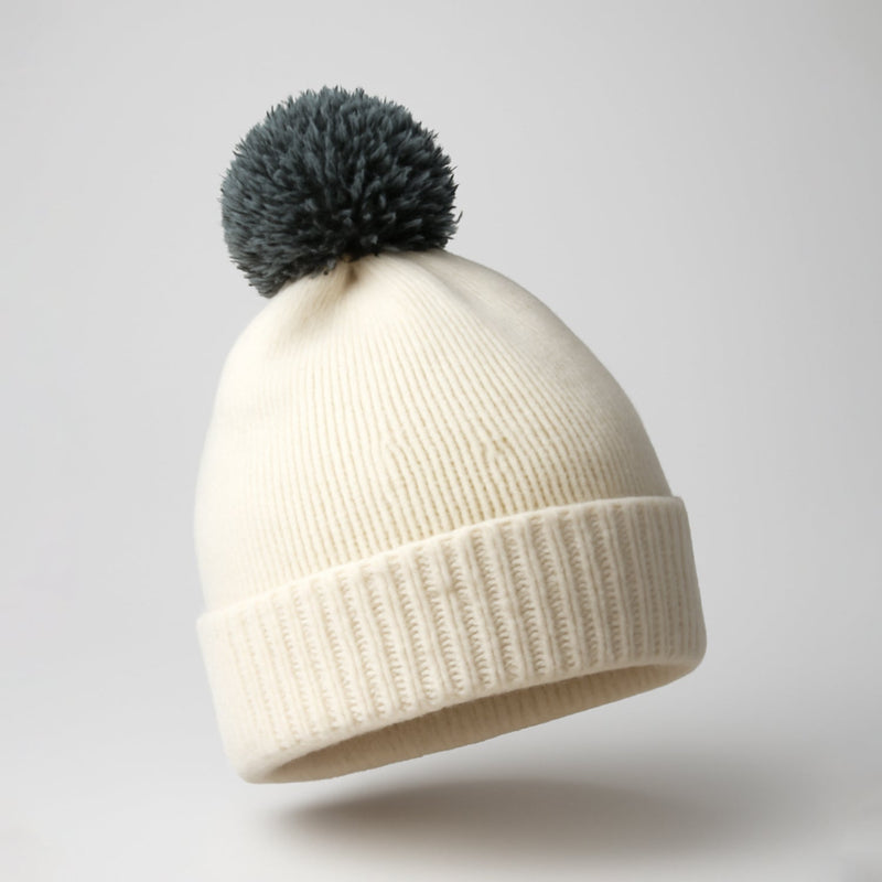 Men's and Women's Skull Slouchy Winter Woolen Knitted Black Inside Fur Beanie Cap. FB