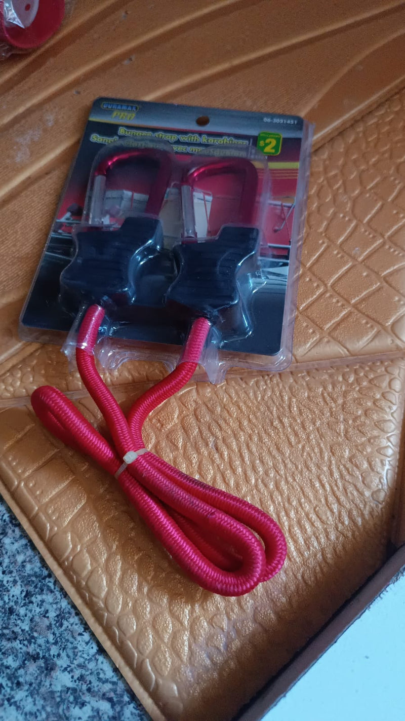 Carabiner Bungee Cord with Hook for Luggage & Bags (1 Pc / Mix Color)