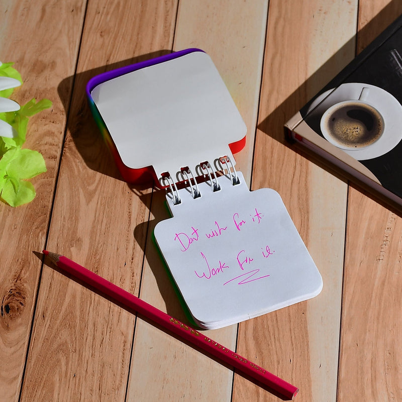 Fidget notebook with bubble push 