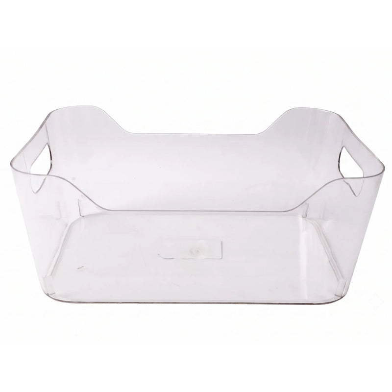 Transparent Plastic Storage Box Organizer With Handle For Fridge Pantry (1 Pc)