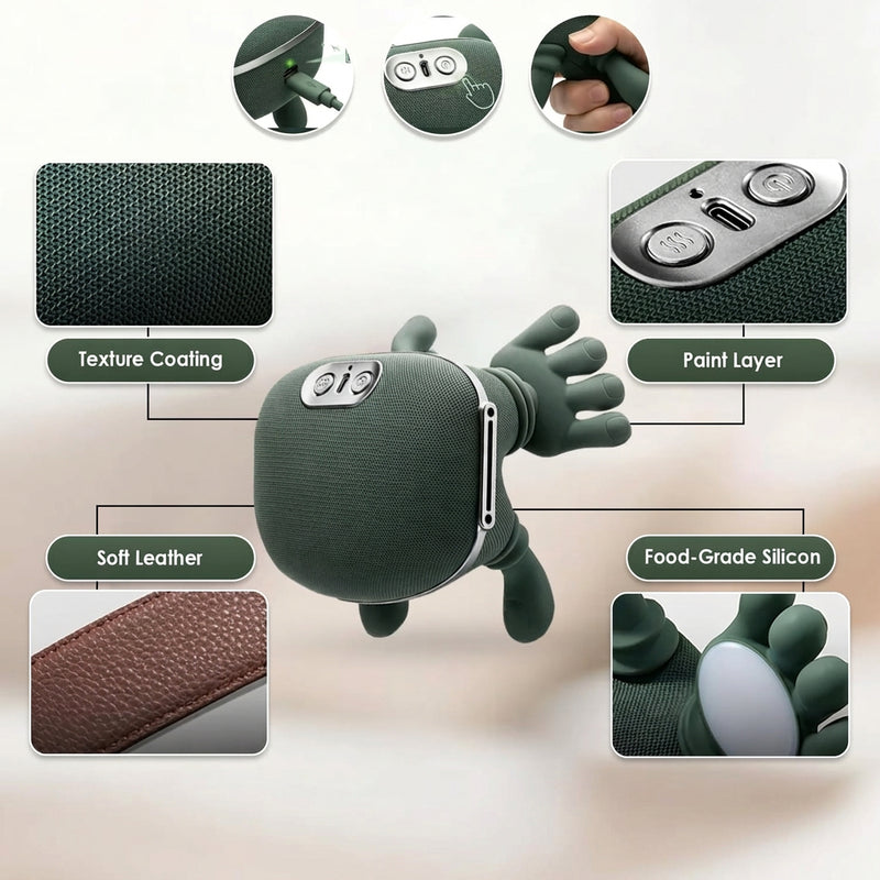 Handheld gardening tool with texture coating, paint layer, soft leather, and food-grade silicon components, featuring the Canway brand.
