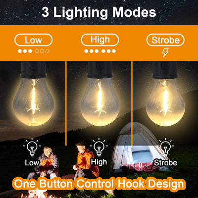 12658 Rechargeable Camping Lights For Tents Led Camping Tent Lantern 3 Lighting Modes Tent Lamp Portable Emergency Camping Lights With Clip Hook For Camping Hiking Fishing Backpacking (1 Pc)
