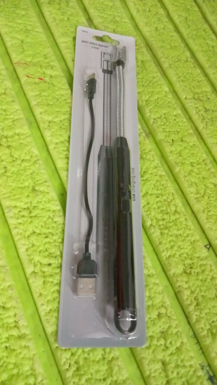 Long Flexible USB Rechargeable Electric Arc Lighter – Windproof, Flameless Plasma