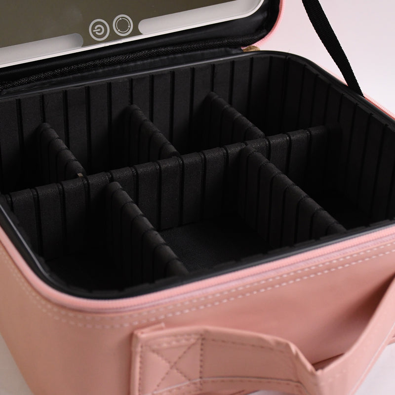 Makeup Organizer Box with Touch Sensor Mirror LED Light