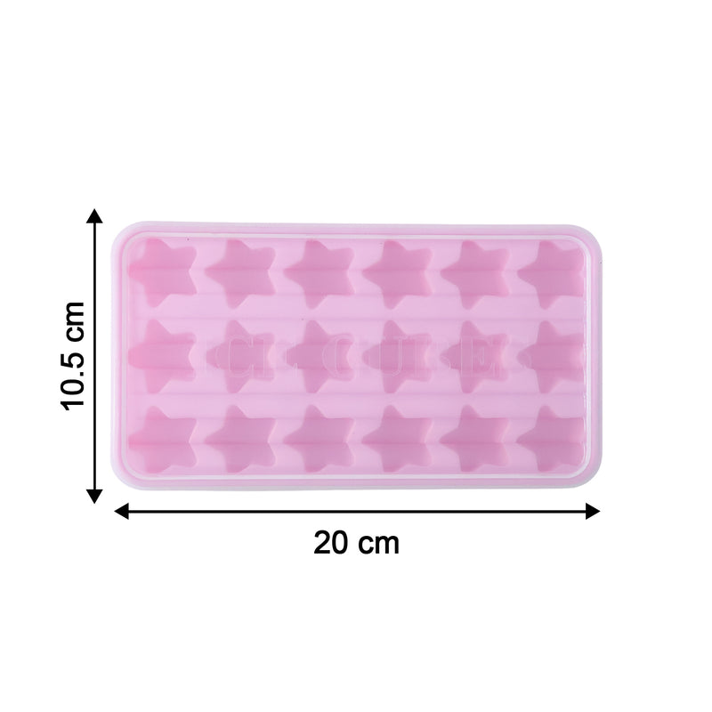 18 Grid Star Shape Ice Cube Tray With Lid (1 Pc)