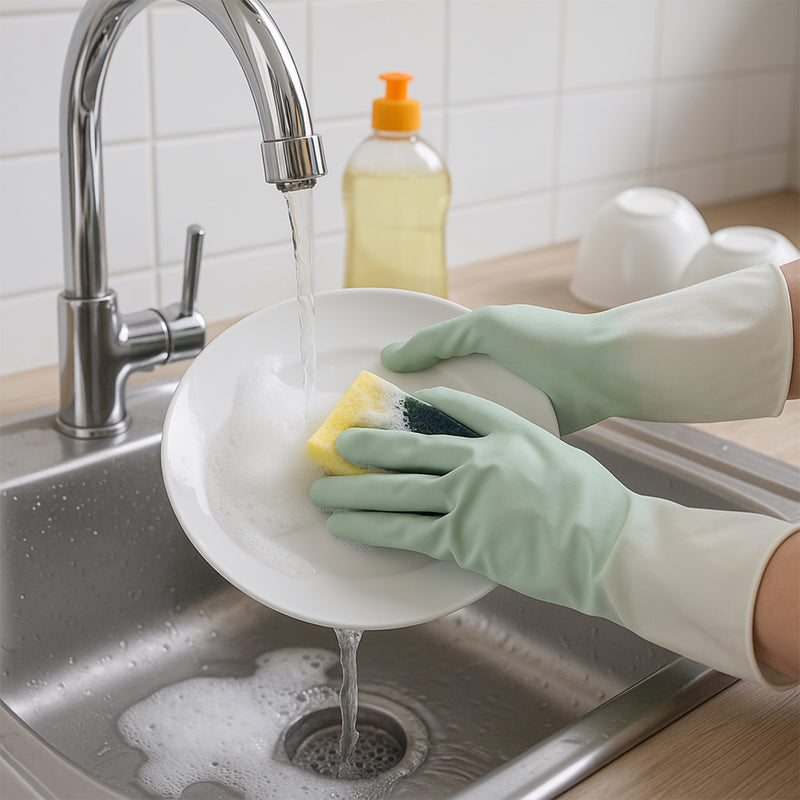 Latex Household Gloves (2 Pair / Mix Colour)