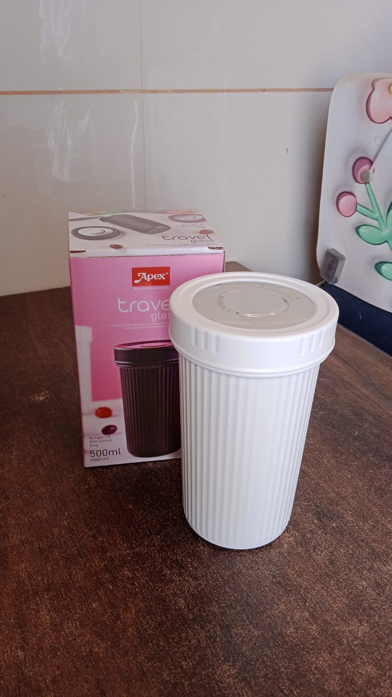 Apex Double Wall Inner Steel Travel Glass (500ml) Approx (1 Pc / Mix Color)