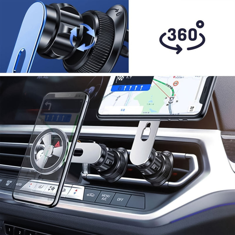 360 Degree Rotatable Foldable Air Vent Magnetic Phone Holder (1 Pc)