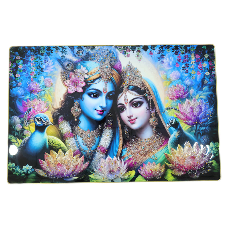 Premium Radha Krishna Decorative Wall Frame Painting (1 Pc 89x58 Cm)