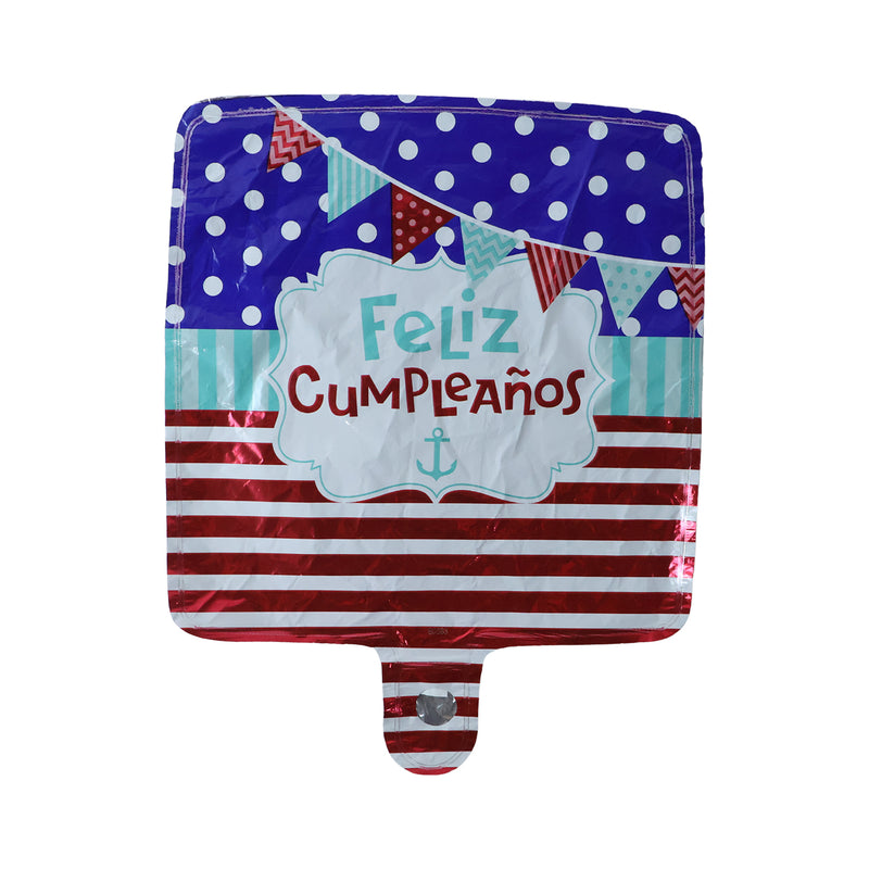 Square Feliz Cumpleanos Birthday Foil Balloon For Decoration (1 Pc)