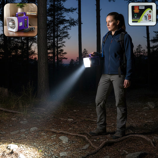 Omega Rechargeable Led Laser Torch Light With 5200 Mah Battery