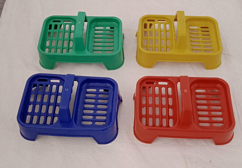 2in1 Plastic Soap Case, Dual Section Soap Holder (1 Pc / Multicolor)