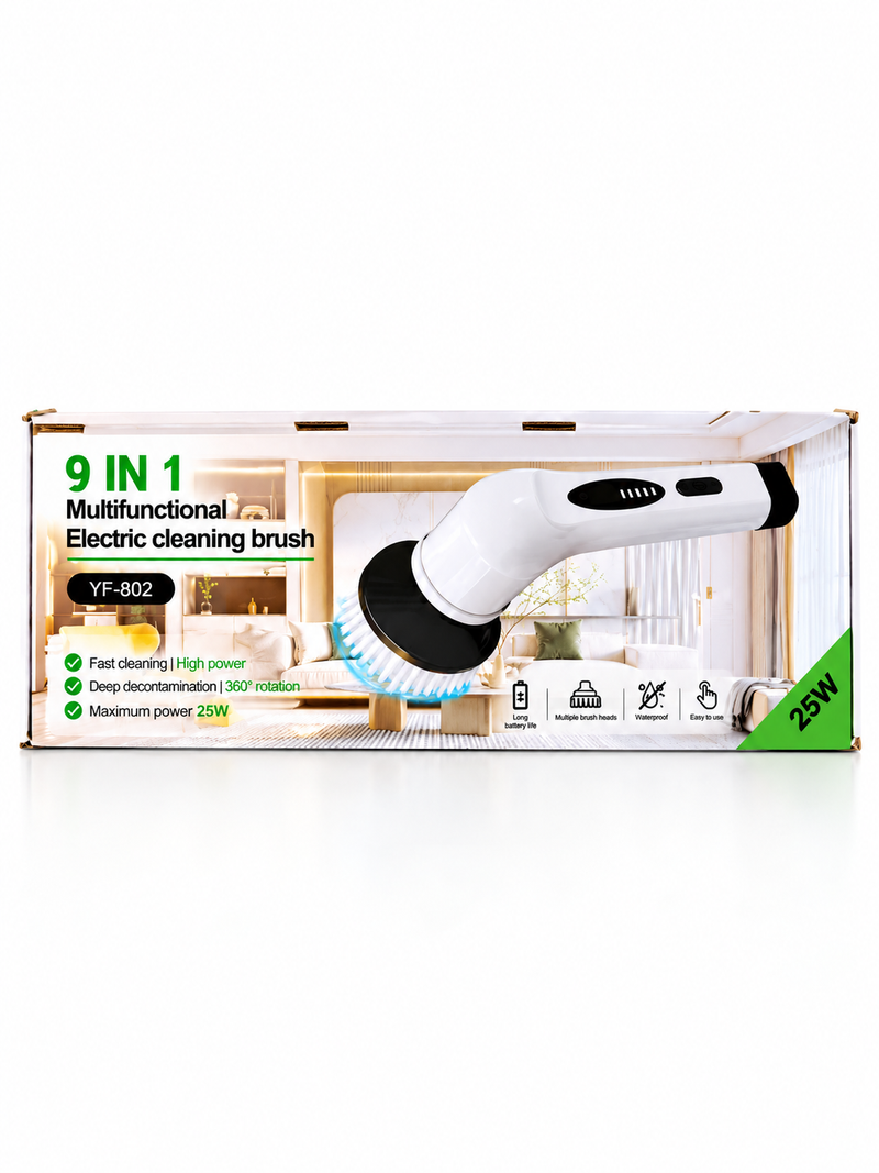 9-in-1 Electric Spin Scrubber – 9 Brush Heads