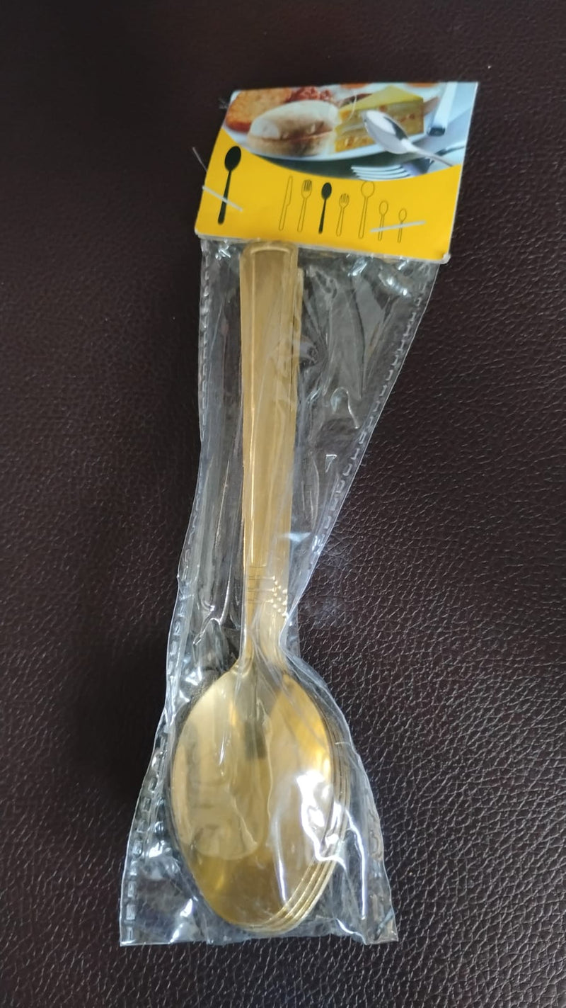 Premium Luxurious Stainless Steel Coated Spoons (6 Pcs Set / Golden)