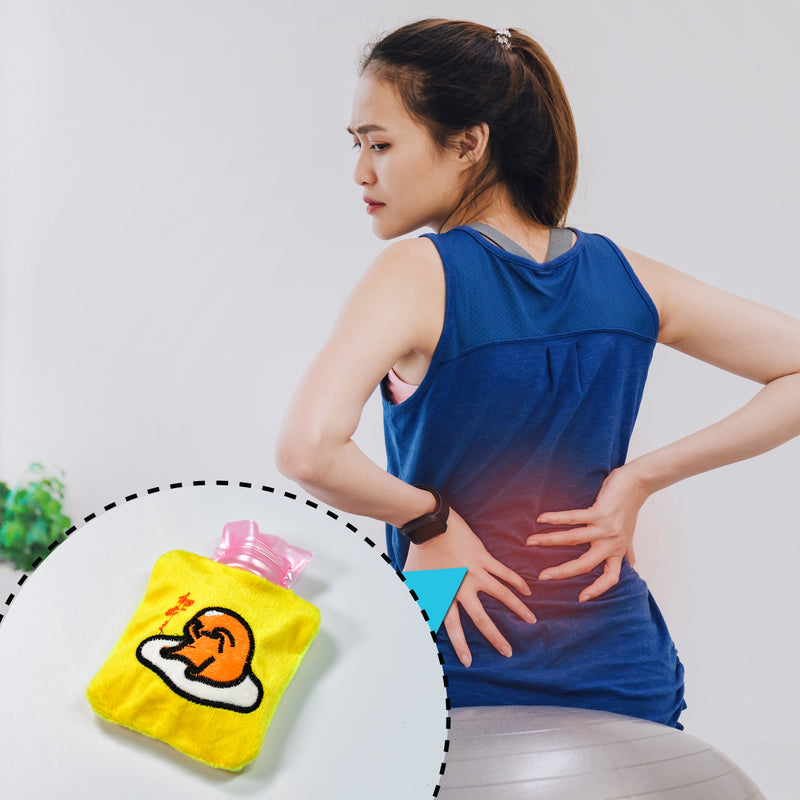 Yellow Duck Head Small Hot Water Bag With Cover For Pain Relief Neck Shoulder Pain And Hand Feet Warmer Menstrual Cramps.