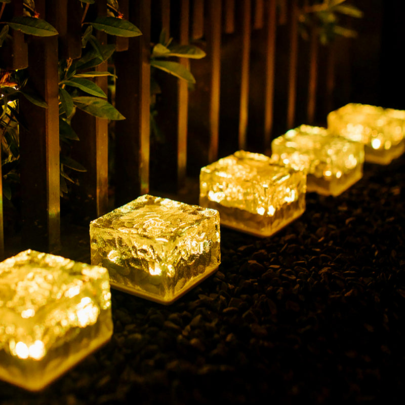 Solar Ice Cube Shaped Garden Lights For Walkway, Pathway & Backyard