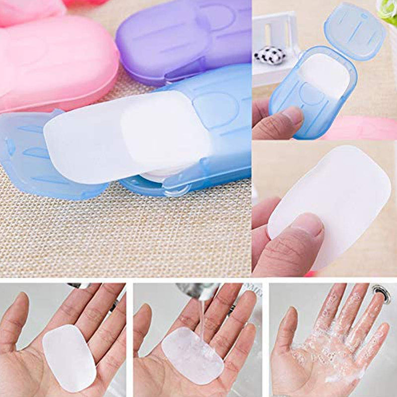 Portable Easy Carry Travel Paper Soap Sheet With Mini Box (20 Sheets In A Pack)