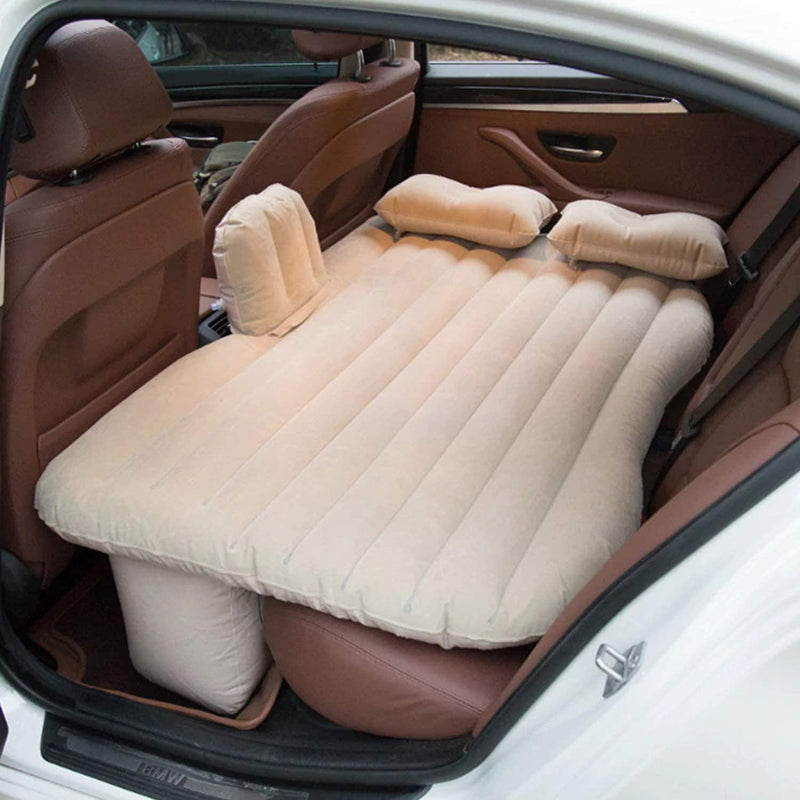 Car Inflatable Bed With 2 Pillows & Air Pump (Portable) For Travel, Camping & Vacation