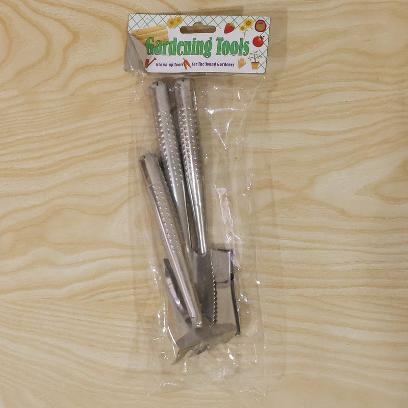 Stainless Steel 3 In 1 Garden Hand Tool Set Spade Rake And Fork (3 Pc Set)