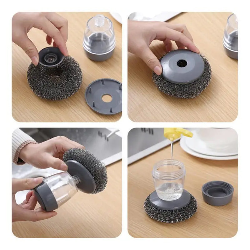 Soap Dispensing Palm Brush With Dispenser