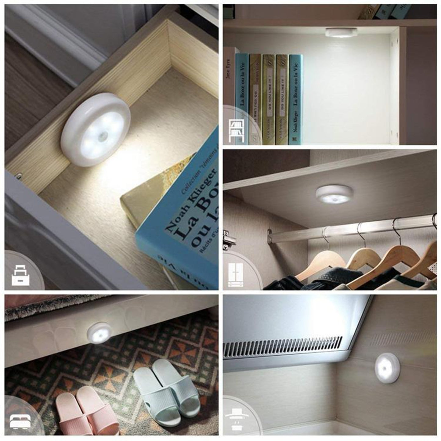 Round Shape 8 LED Motion Sensor Induction Light