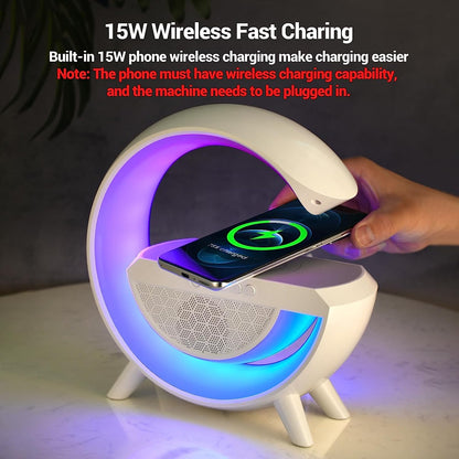 Multifunction LED Night Lamp With Bluetooth Speaker & Wireless Charging