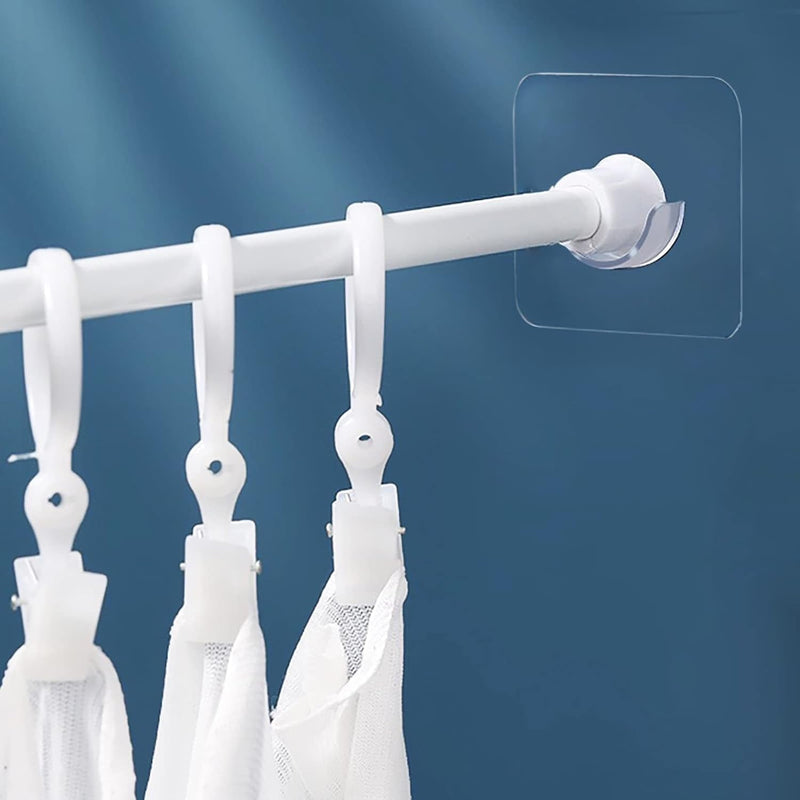 Invisible Self Adhesive Curtain Rod Holder Nail Free Wall Mount Bracket (1 Pc)
