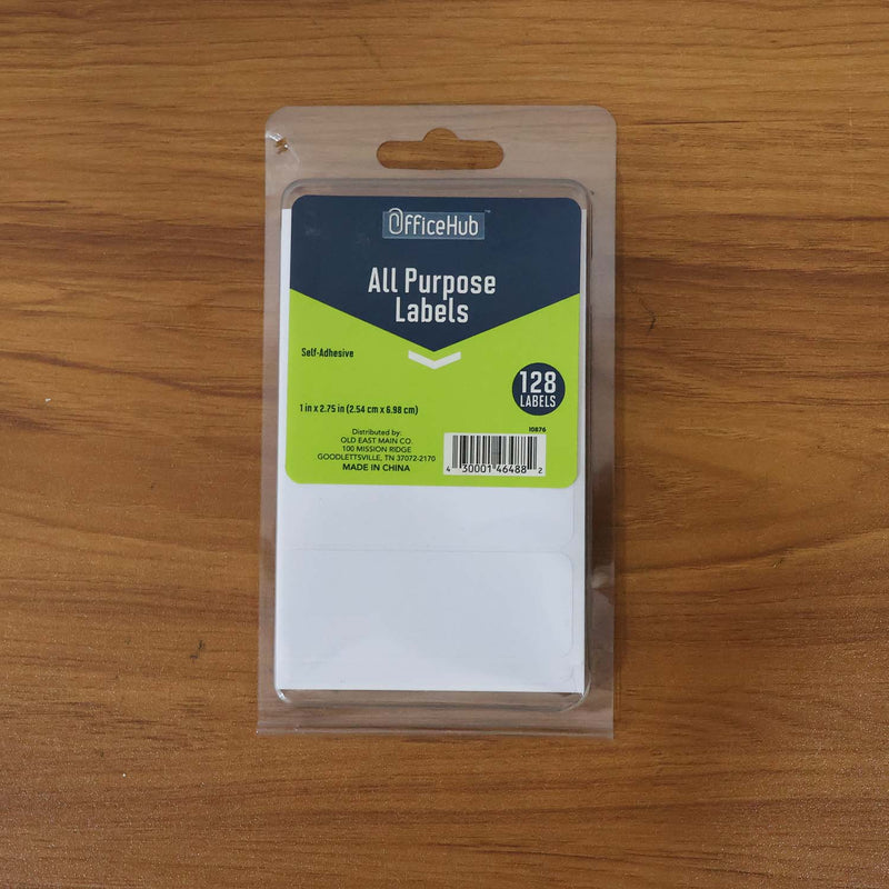 Premium All Purpose Adhesive White Labels (128 Labels)
