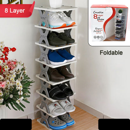 8 Layer Shoes Stand Foldable & Collapsible