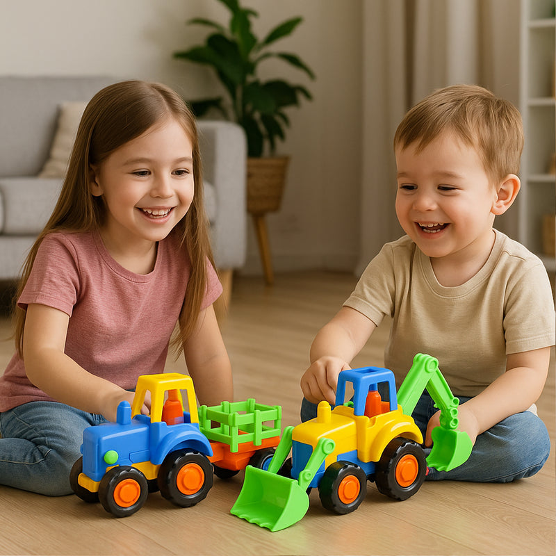 Funwoods Itsy Bitsy Construction Vehicle Toy Set For Kids - (8 Pc)