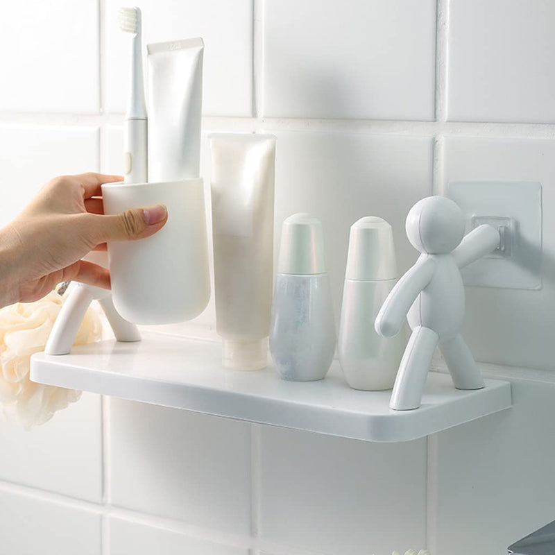 Self Adhesive Cute Wall Shelf / Wall Mounted Organizer - Human Figurine