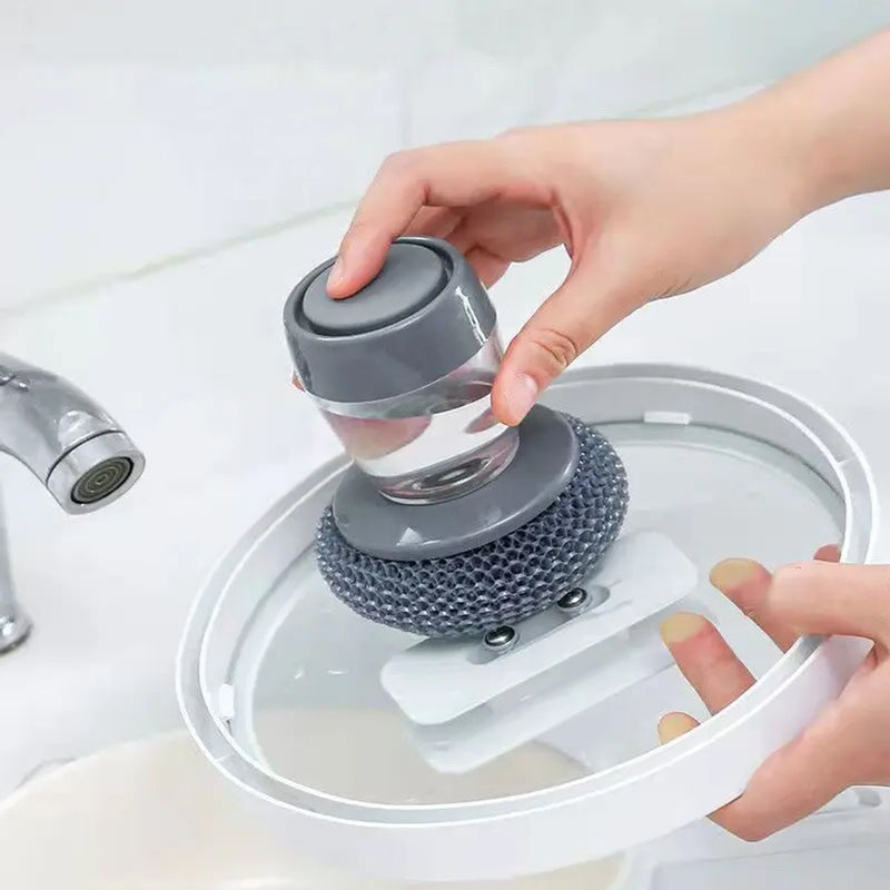 Soap Dispensing Palm Brush With Dispenser