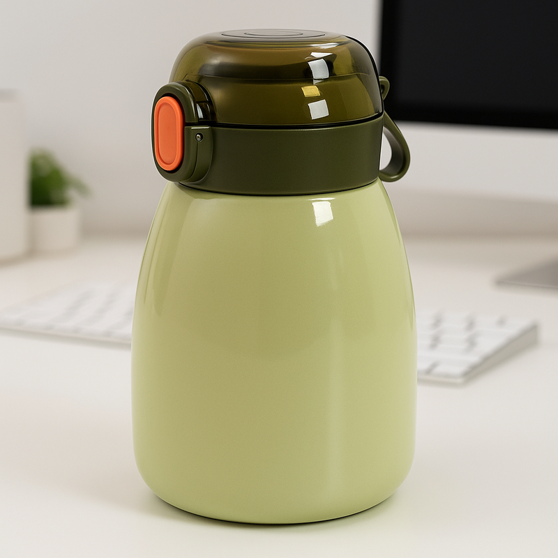 Vacuum Insulation Flask Bottle with Straw for Sports Adult Children (Approx 480ml)
