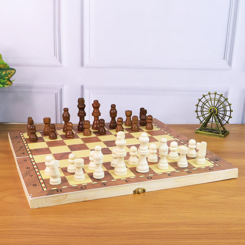 Foldable Wooden Chess Board Set (30 × 30 Cm / 1 Set)