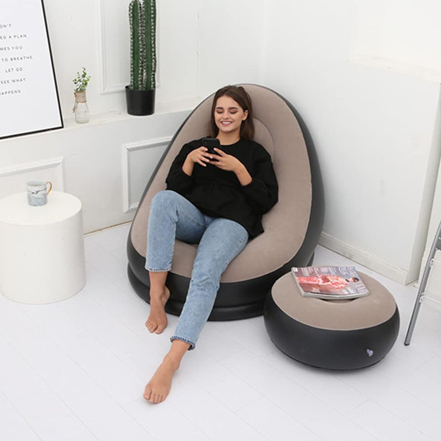 Inflatable Sofa Lounge Chair With Inflated Recliners (with electric pump)(Onam Sale Price - Prepaid Only)