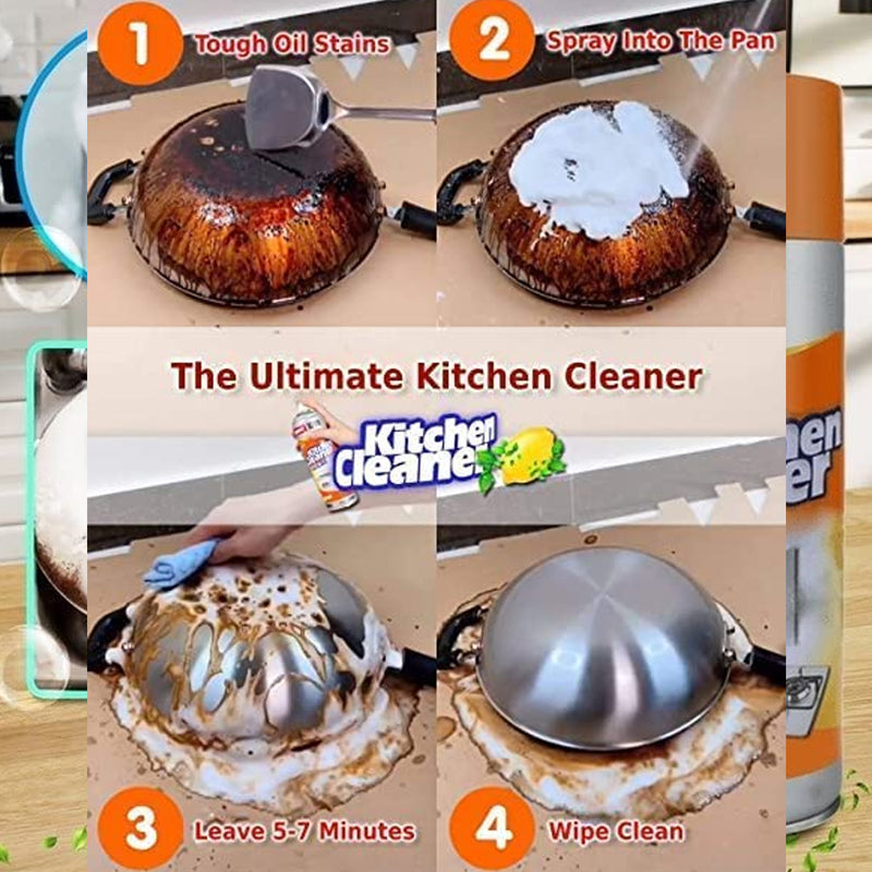 Bubble Foam Cleaner, Kitchen Cleaner Spray Oil, Grease, Stain Remover (500 ml)