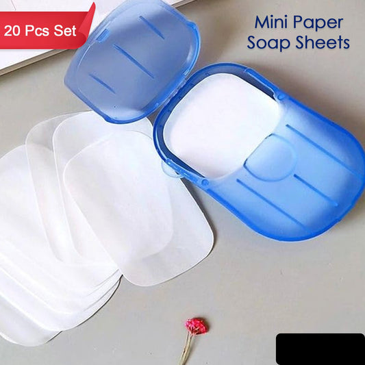 Portable Easy Carry Travel Paper Soap Sheet With Mini Box (20 Sheets In A Pack)