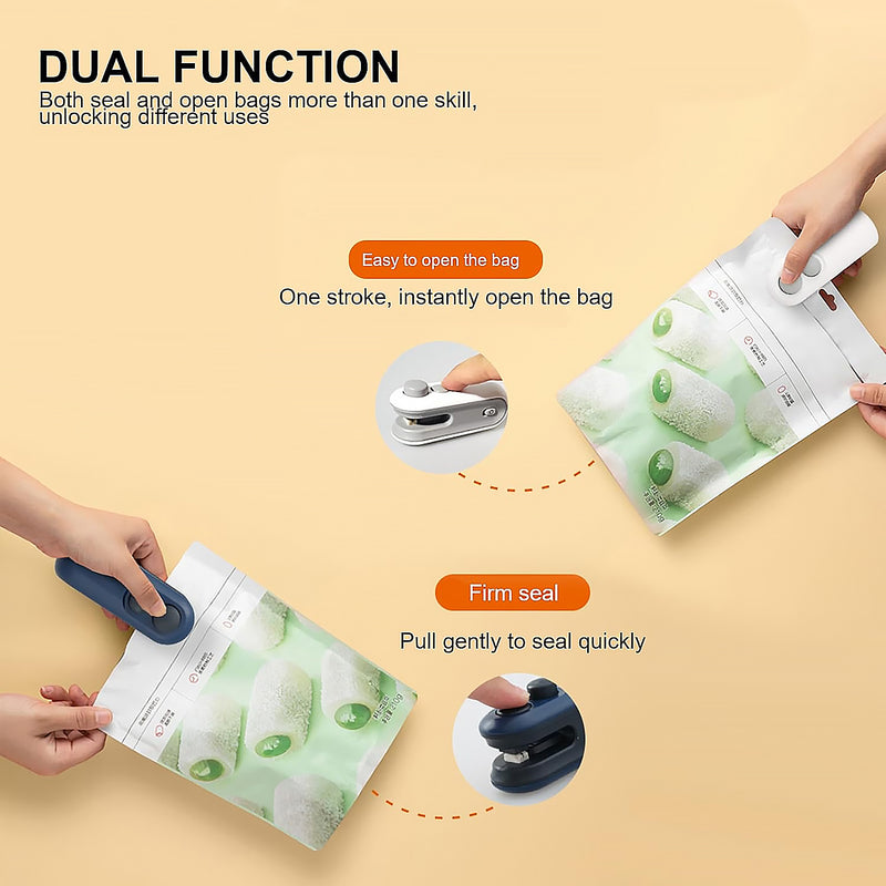 17865 Mini Bag Sealer 2 In 1 Seal  Cutter Heat Sealers Type-c Usb Charging Portable Bag Reseller Handle Food Sealer Sealing Machine For Food Storage Plastic Bags Snacks Keep Food Fresh