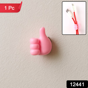 Pink Multifunctional Multi Functional Hand Shape Wall Clip Hanger Keys Cable Holder