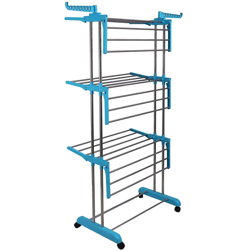 Stainless Steel 3 Layer Foldable Cloth Drying Stand (1 Set)
